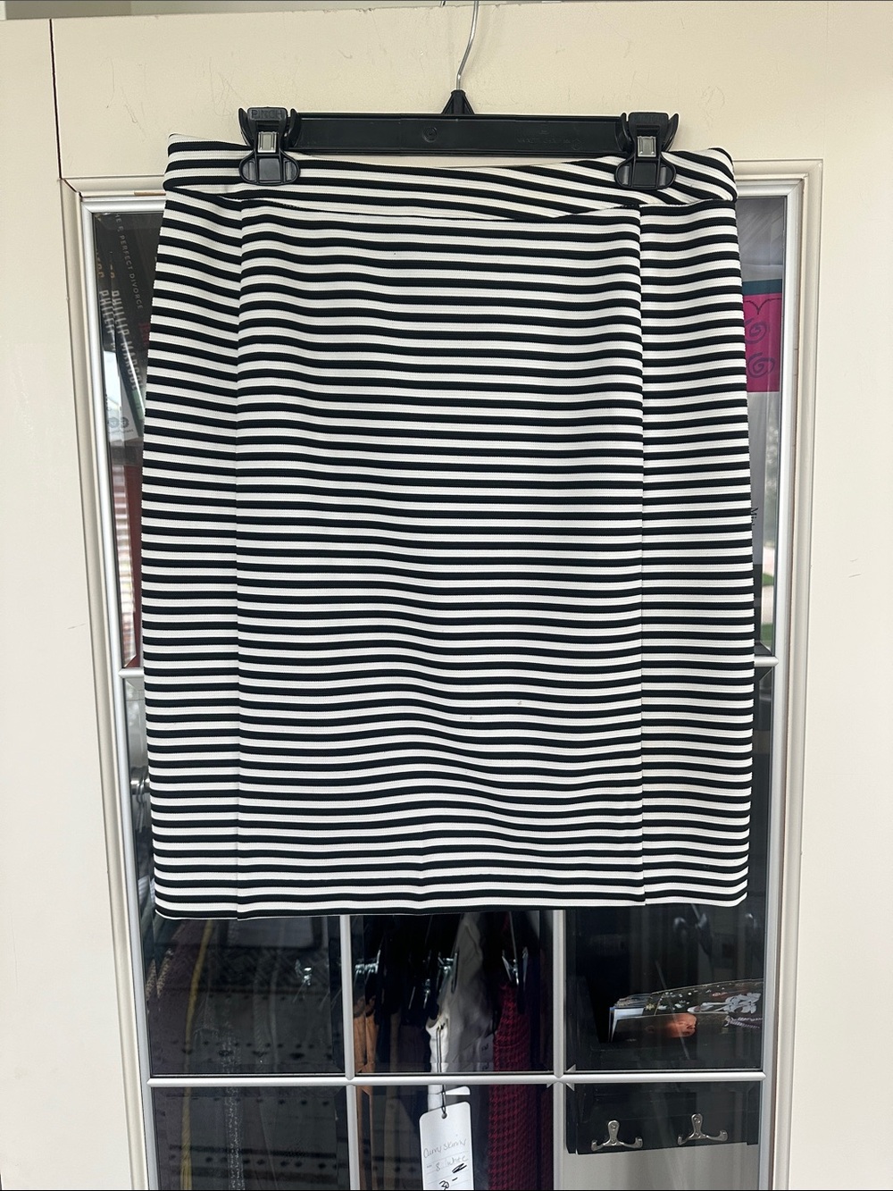 41 Hawthorn Navy and White Striped Pencil Skirt